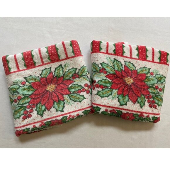 Vintage Christmas Bathroom Hand Towels Home Decor Bath Decor 1992 - Picture 1 of 6